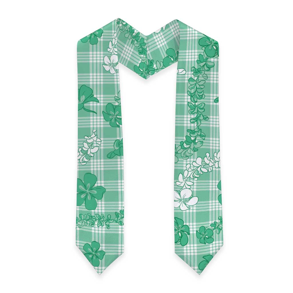 Omaomao Aloha Hawaii Graduation Stole Plumeria Lei With Palaka Motif - Polynesian Pride