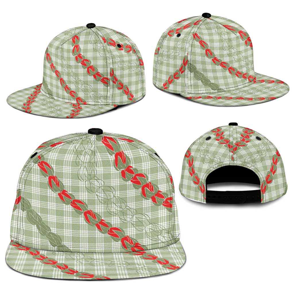 Omaomao Aloha Hawaii Snapback Cap Rosebud Lei With Palaka Motif - Polynesian Pride