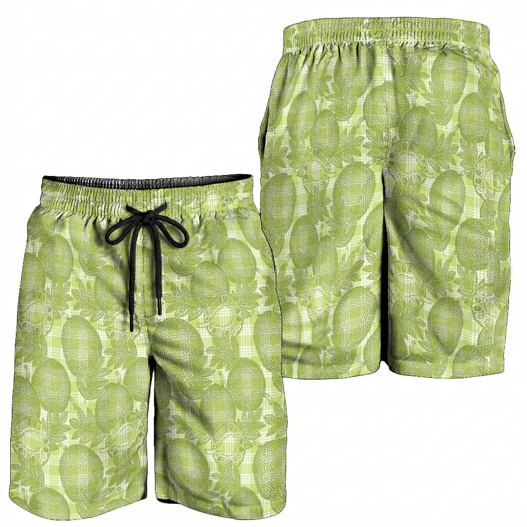 Omaomao Hawaii Breadfruit Palaka Motifs Shorts for Men LT14 - Polynesian Pride