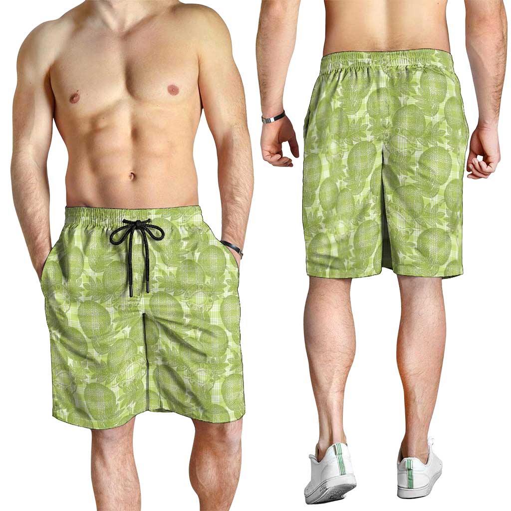 Omaomao Hawaii Breadfruit Palaka Motifs Shorts for Men LT14 - Polynesian Pride