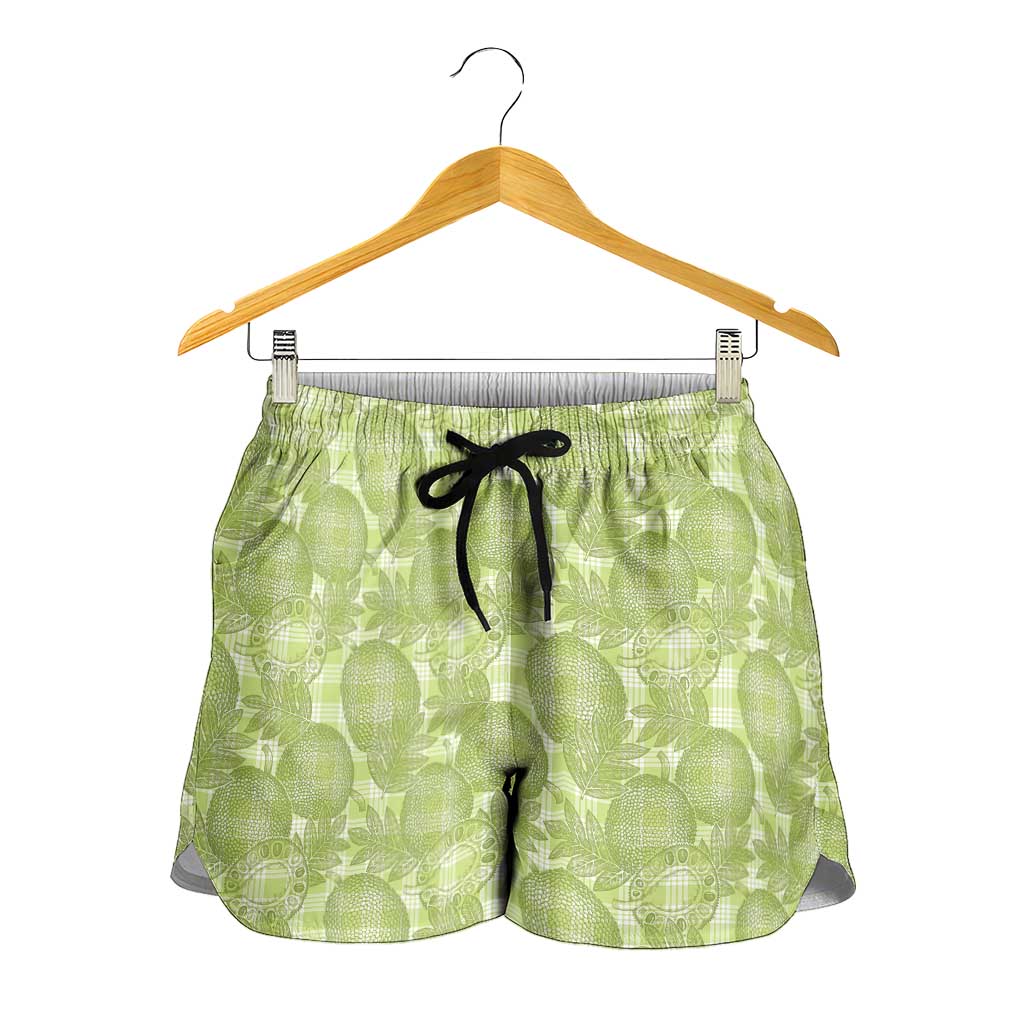 Omaomao Hawaii Breadfruit Palaka Motifs Shorts for Women LT14 - Polynesian Pride