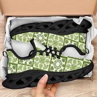 Omaomao Palaka Quilt Hawaii Clunky Sneakers Hawaiian Tropical Monstera Sea Turtle