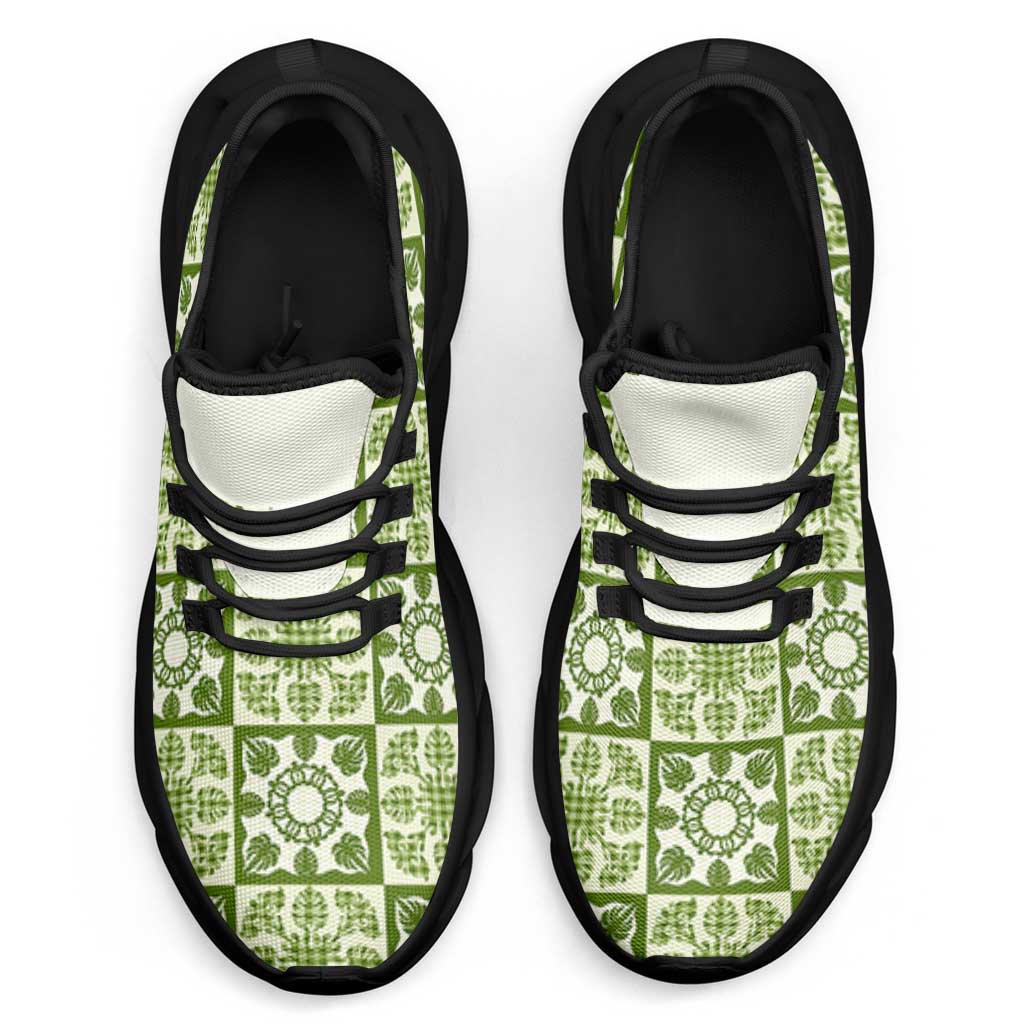 Omaomao Palaka Quilt Hawaii Clunky Sneakers Hawaiian Tropical Monstera Sea Turtle