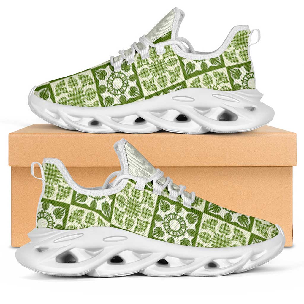 Omaomao Palaka Quilt Hawaii Clunky Sneakers Hawaiian Tropical Monstera Sea Turtle