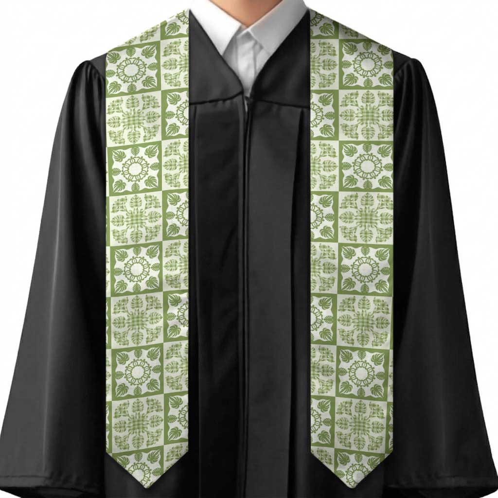 Omaomao Palaka Quilt Hawaii Graduation Stole Hawaiian Tropical Monstera Sea Turtle