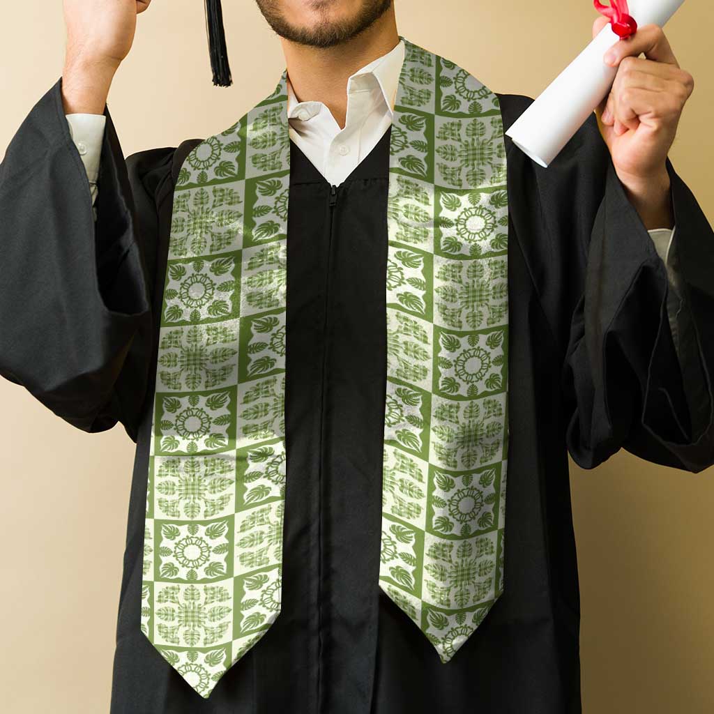 Omaomao Palaka Quilt Hawaii Graduation Stole Hawaiian Tropical Monstera Sea Turtle LT14