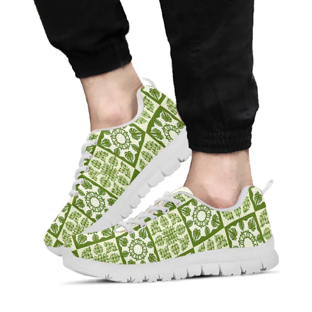 Omaomao Palaka Quilt Hawaii Sneakers Hawaiian Tropical Monstera Sea Turtle