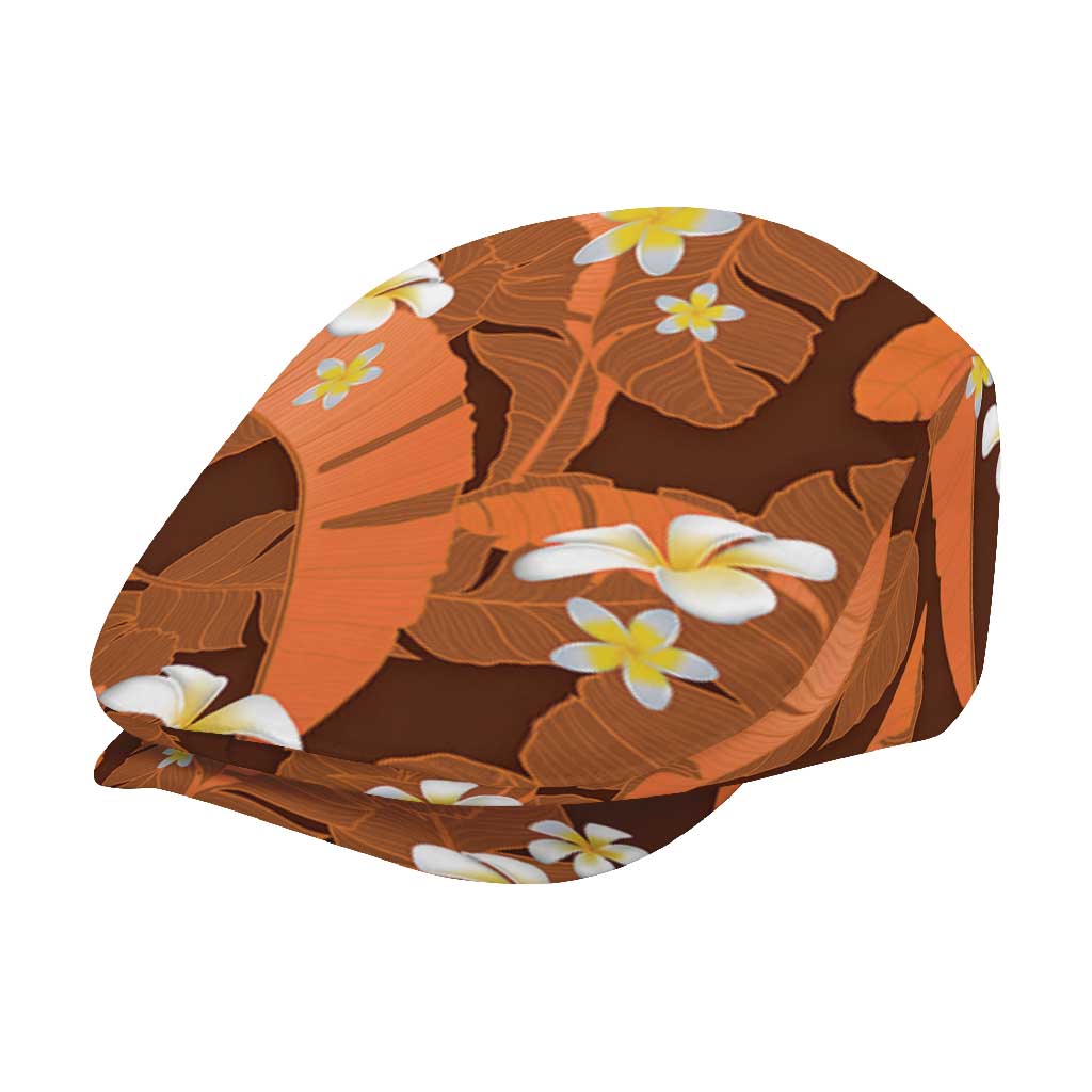 Orange Banana Leaf Hawaii Jeff Hat Lau Maia Plumeria Tropical Summer Vibes LT14 - Polynesian Pride
