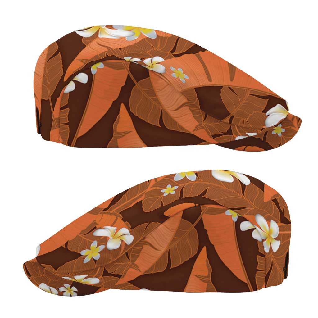 Orange Banana Leaf Hawaii Jeff Hat Lau Maia Plumeria Tropical Summer Vibes LT14 - Polynesian Pride