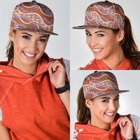 Orange Hawaii Palaka Honohono Pikake Snapback Cap Hawaiian Orchid Lei Polynesian Pattern - Polynesian Pride
