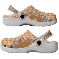 Orange Hawaii Tiare and Shell Lei Clogs Shoes Hawaiian Palaka Luxury Vibes LT14 - Polynesian Pride