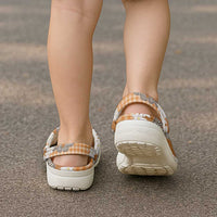 Orange Hawaii Tiare and Shell Lei Clogs Shoes Hawaiian Palaka Luxury Vibes LT14 - Polynesian Pride