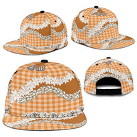 Orange Hawaii Tiare and Shell Lei Snapback Cap Hawaiian Palaka Luxury Vibes LT14 - Polynesian Pride