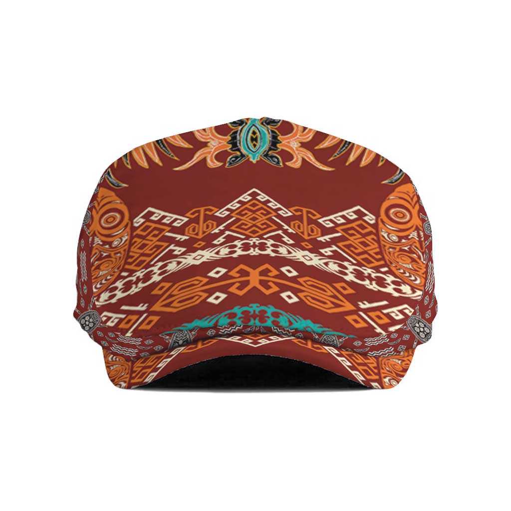 Oxblood Batik Papua-inspired Pattern Jeff Hat - Polynesian Pride