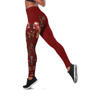 Oxblood Bird of Batik Papua Leggings Exotic Natural Wealth of Papua - Polynesian Pride