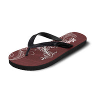 Oxblood Hawaii Flip Flops Hammerhead Shark Tattoo Curve Polynesian - Polynesian Pride
