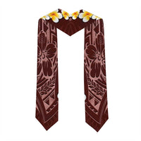 Oxblood Polynesia Graduation Stole Plumeria Tropical Leaves With Galaxy Polynesian Art LT14 - Polynesian Pride