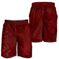 Oxblood Polynesia Shorts for Men Hawaiian Tribal Hammerhead Shark Tattoo - Polynesian Pride