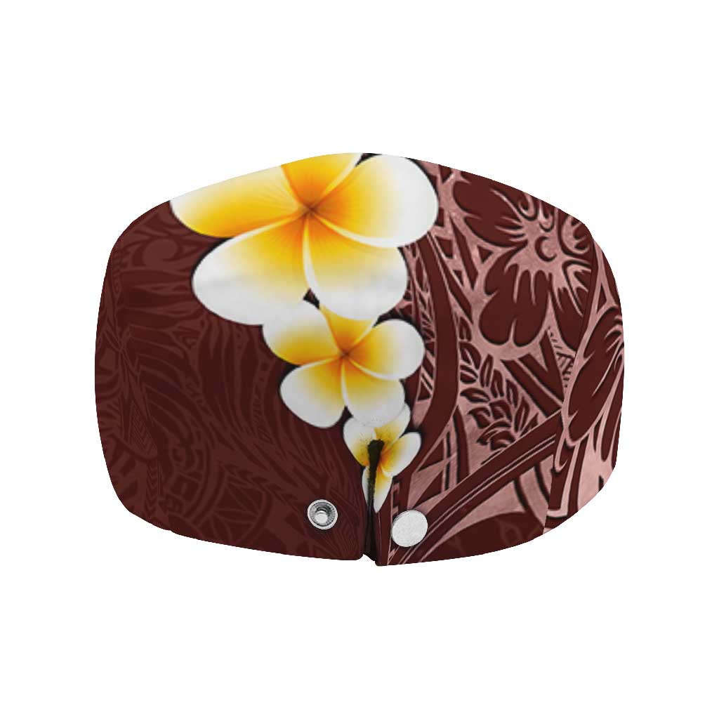 Oxblood Tropical Plumeria Galaxy Polynesian Art Jeff Hat - Polynesian Pride