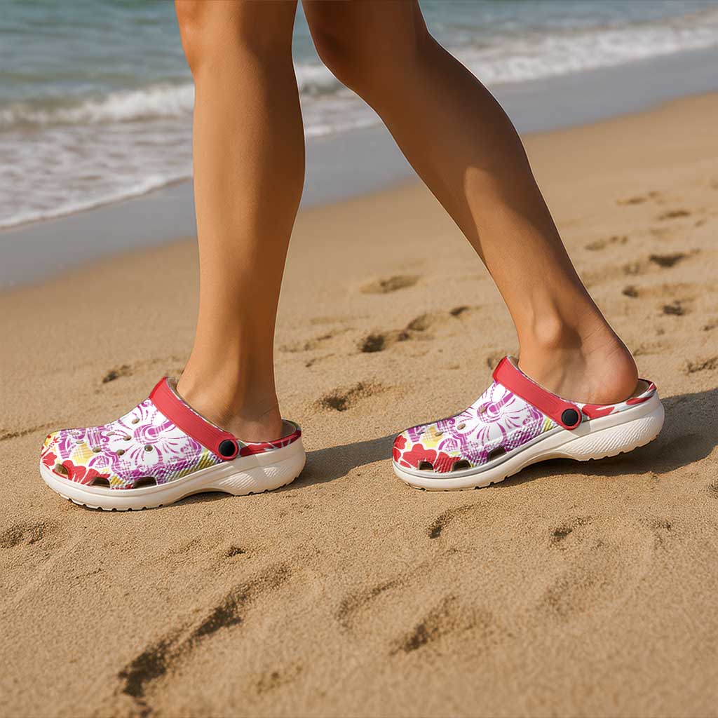 Palaka with Honu and Hibiscus Clogs Shoes Hawaiian Heritage Spirit - Polynesian Pride