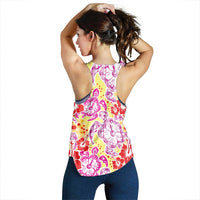 Palaka with Honu and Hibiscus Women Racerback Tank Hawaiian Heritage Spirit - Polynesian Pride