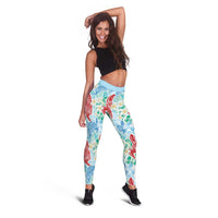 Palaka with Honu and Plumeria Leggings Hawaiian Heritage Spirit - Polynesian Pride