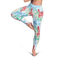 Palaka with Honu and Plumeria Leggings Hawaiian Heritage Spirit - Polynesian Pride
