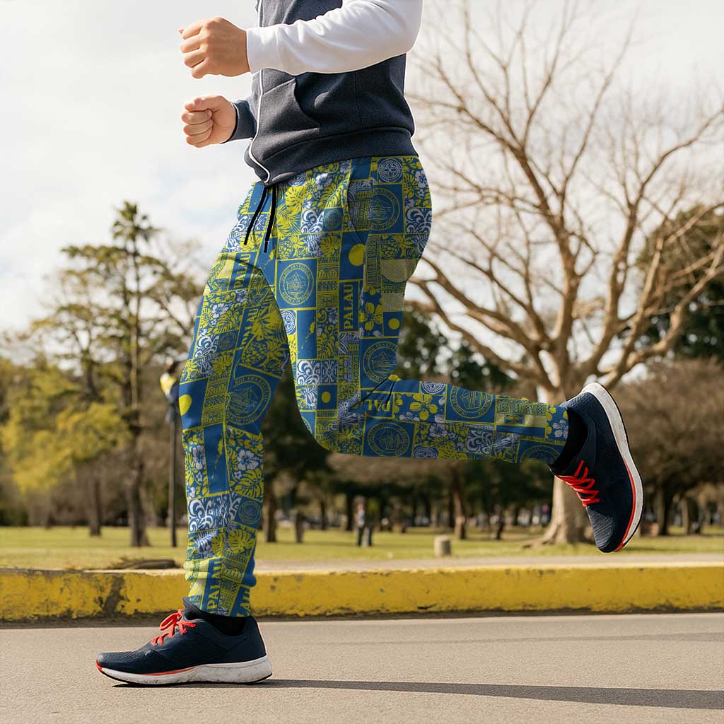 Palau Ungil Kurismas Jogger Pants Pacific Patchwork Xmas Vibes - Polynesian Pride