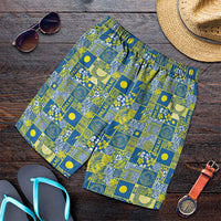 Palau Ungil Kurismas Shorts for Men Pacific Patchwork Xmas Vibes - Polynesian Pride