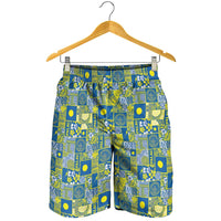 Palau Ungil Kurismas Shorts for Men Pacific Patchwork Xmas Vibes - Polynesian Pride