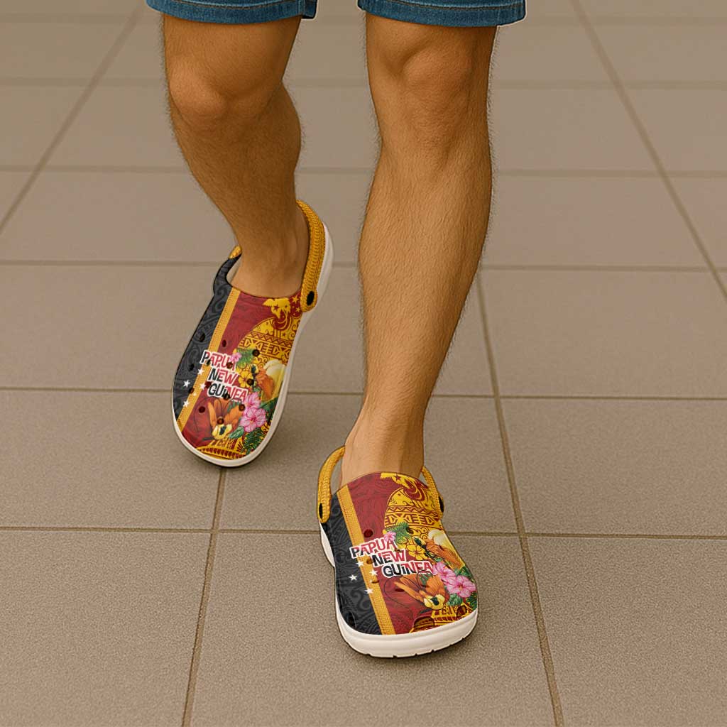 Papua New Guinea Clogs Shoes Birds-of-Paradise Melanesian Tattoos Tropical Plants LT03 - Polynesian Pride