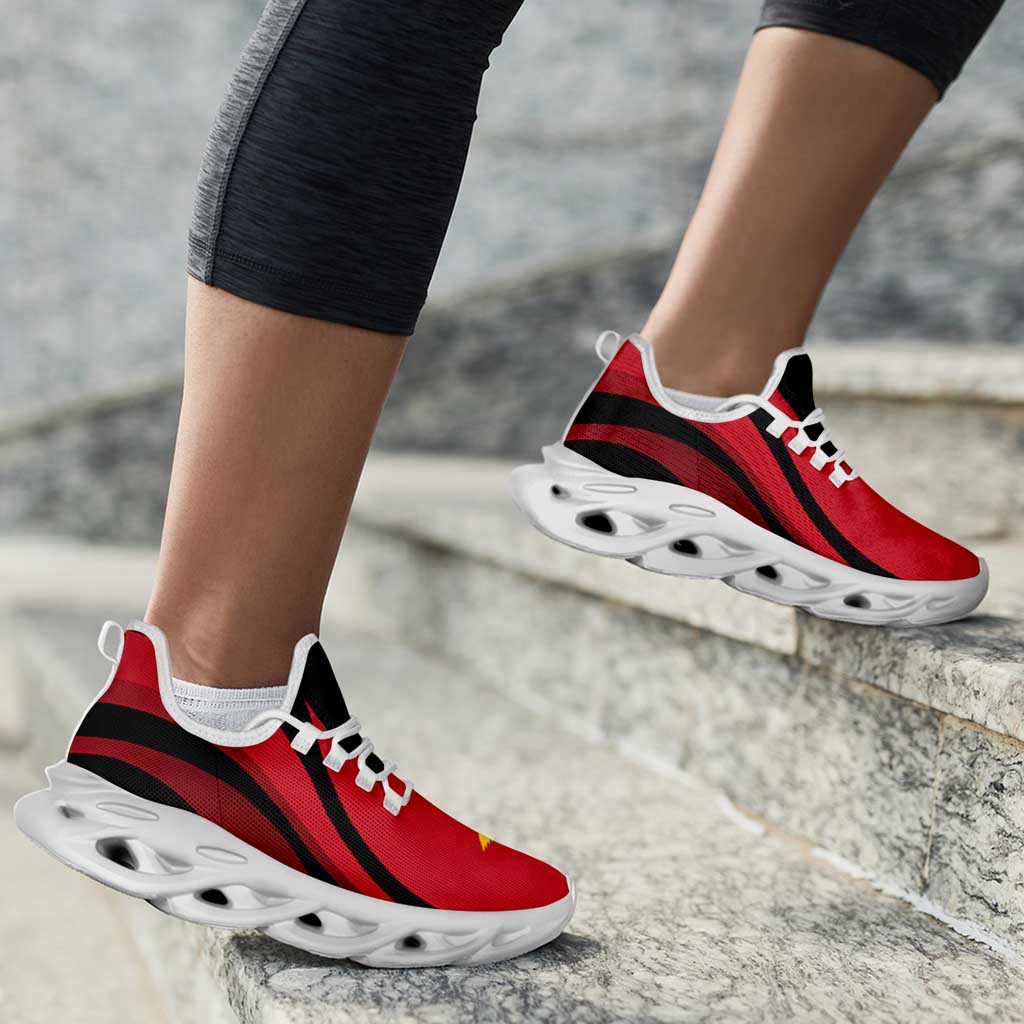 Papua New Guinea Clunky Sneakers Flag-Inspired Curve Style
