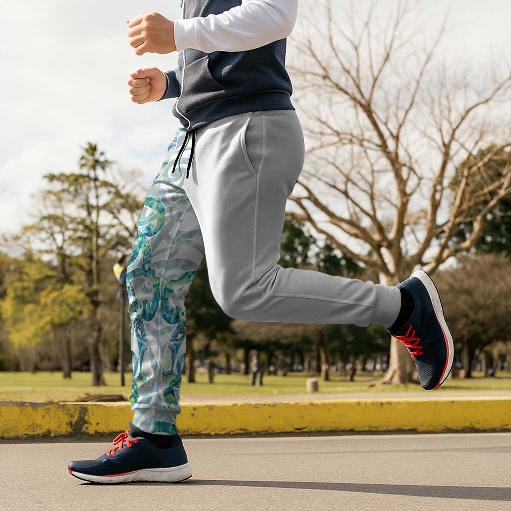 Paua Shell Maori Jogger Pants Koru Kowhaiwhai