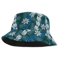 Pikake Maile Tiare Lei Bucket Hat Polu Lauhala Pattern