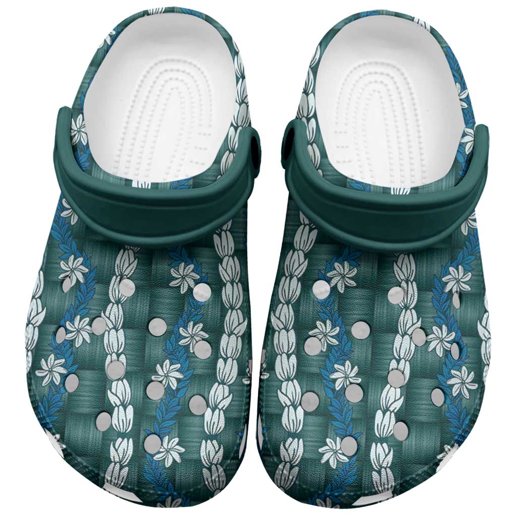 Pikake Maile Tiare Lei Clogs Shoes Polu Lauhala Pattern