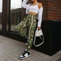 Pikake Maile Tiare Lei Jogger Pants Natural Lauhala Pattern