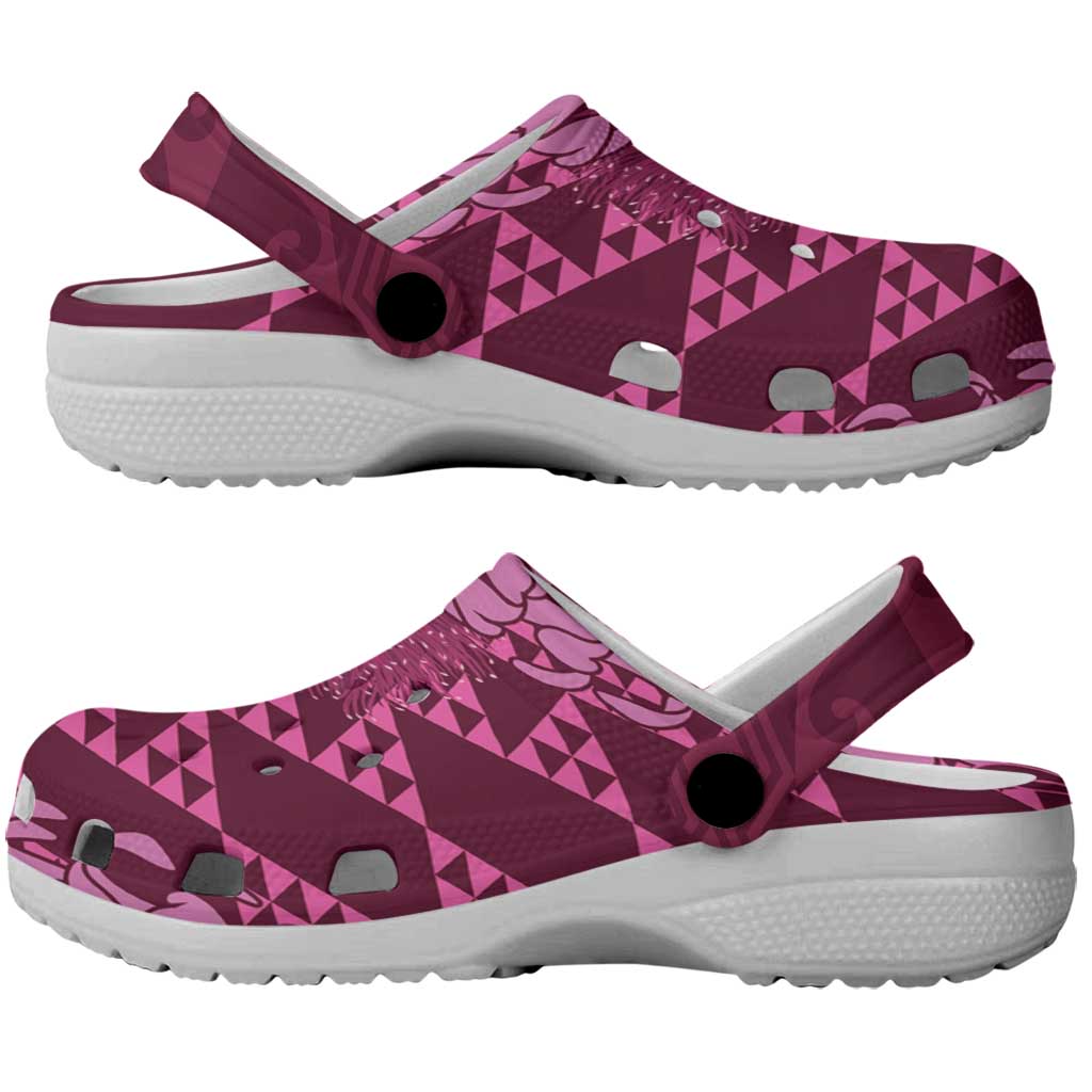 Pink Aloha Hawaii Clogs Shoes Hawaiian Kakau Ohia Lehua Lei - Polynesian Pride