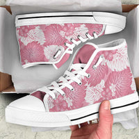 Pink Aloha Hawaii High Top Shoes Monstera Hibiscus Plumeria Seamless Vibes - Polynesian Pride