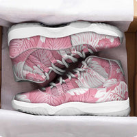 Pink Aloha Hawaii Sneakers J11 Monstera Hibiscus Plumeria Seamless Vibes - Polynesian Pride