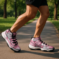 Pink Aloha Hawaii Sneakers J11 Monstera Hibiscus Plumeria Seamless Vibes - Polynesian Pride