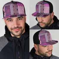 Pink Aotearoa Kowhaiwhai Pattern Mesh Trucker Cap NZ Maori Quilt Style - Polynesian Pride