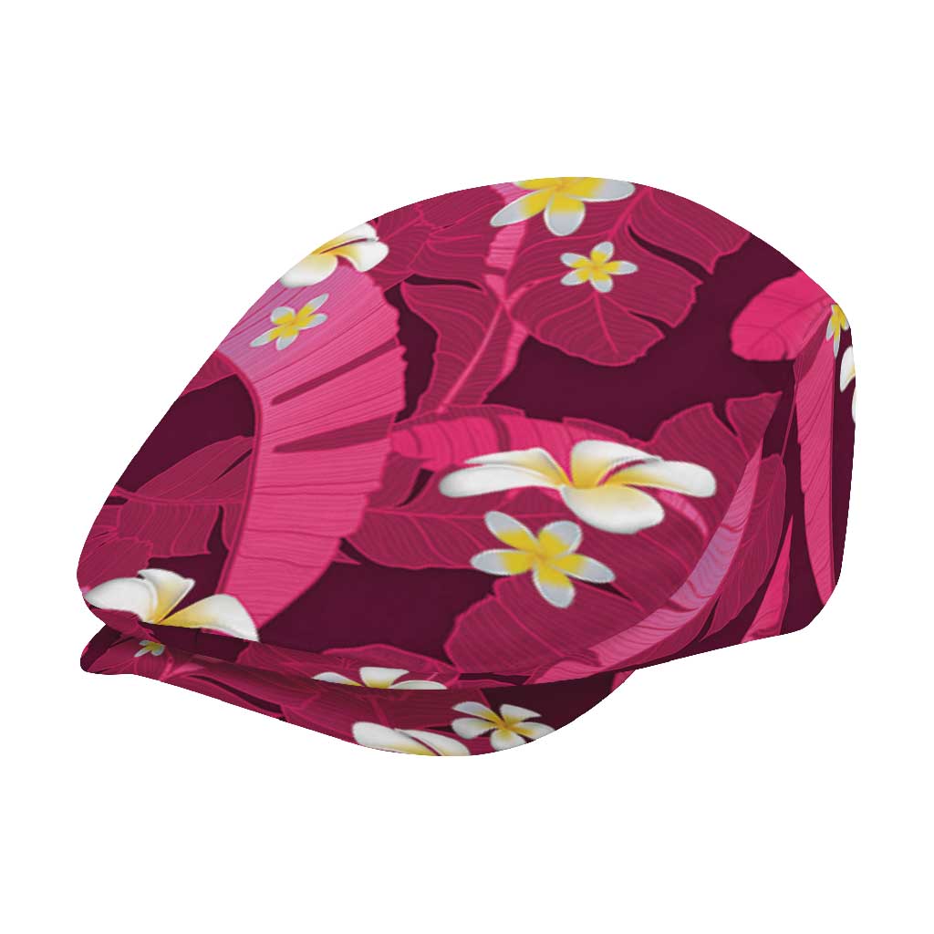 Pink Banana Leaf Hawaii Jeff Hat Lau Maia Plumeria Tropical Summer Vibes LT14 - Polynesian Pride