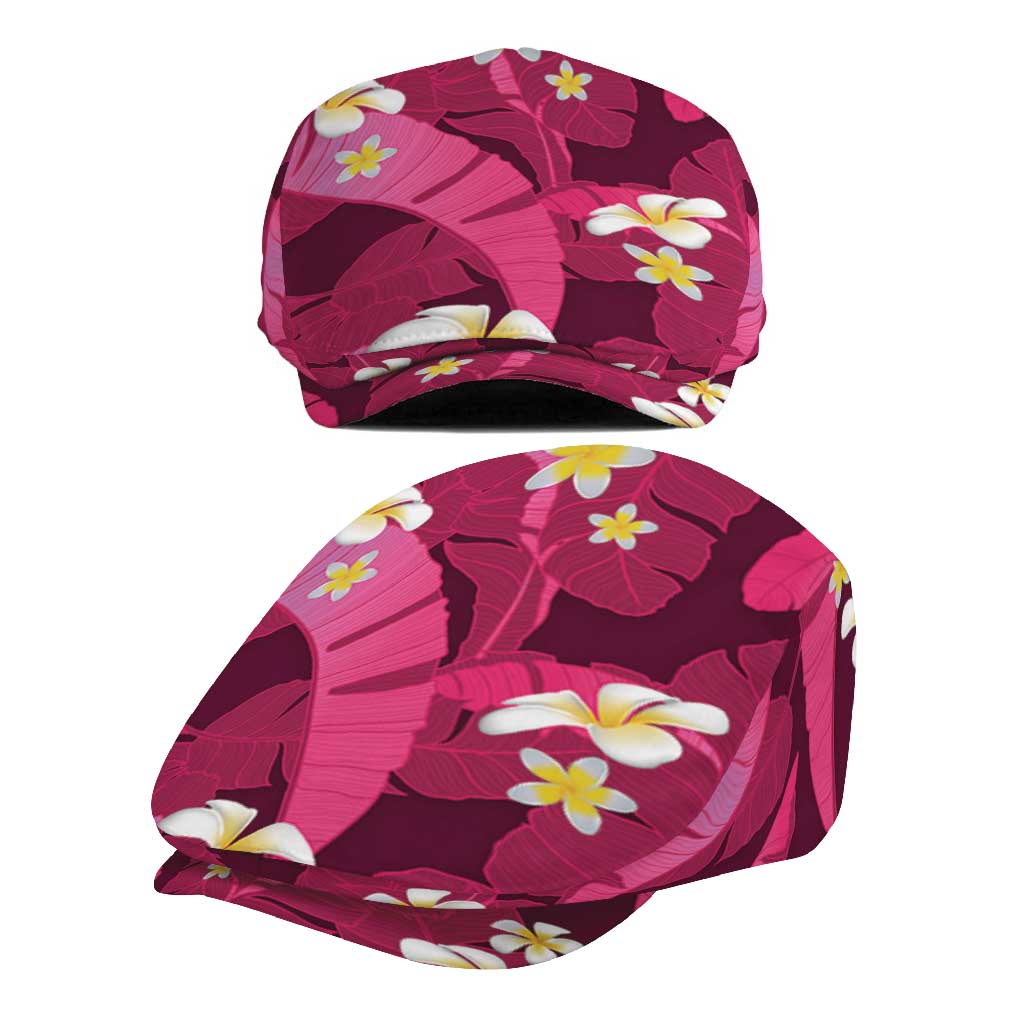 Pink Banana Leaf Hawaii Jeff Hat Lau Maia Plumeria Tropical Summer Vibes LT14 - Polynesian Pride