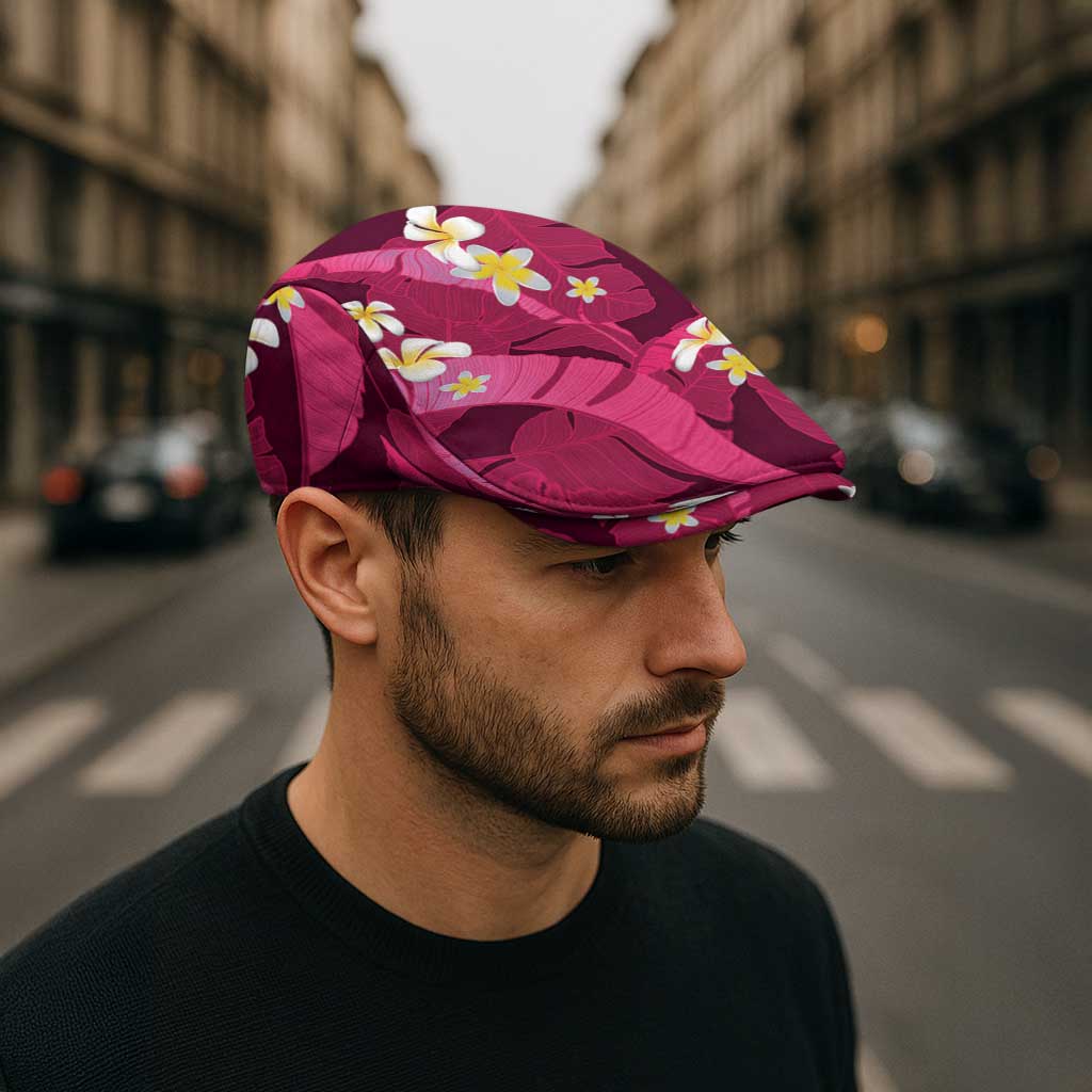 Pink Banana Leaf Hawaii Jeff Hat Lau Maia Plumeria Tropical Summer Vibes LT14 - Polynesian Pride