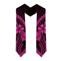Pink Black Aloha Hawaii Graduation Stole Polynesian Shark Tattoo With Plumeria LT14 - Polynesian Pride