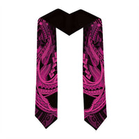 Pink Black Aloha Hawaii Graduation Stole Polynesian Shark Tattoo With Plumeria LT14 - Polynesian Pride