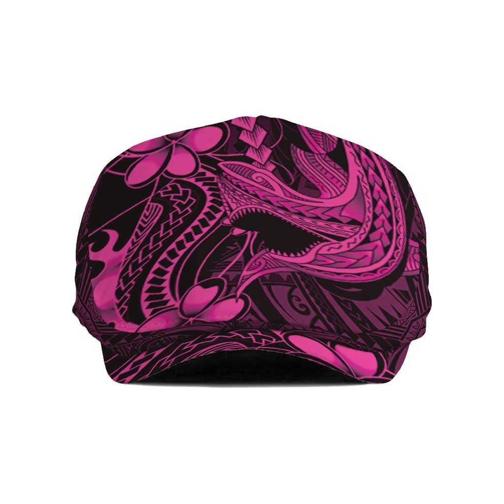 Pink Black Aloha Hawaii Jeff Hat Polynesian Shark Tattoo With Plumeria - Polynesian Pride