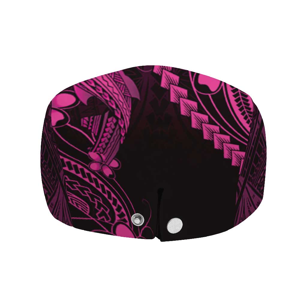 Pink Black Aloha Hawaii Jeff Hat - Polynesian Shark Tattoo With Plumeria LT14 - Polynesian Pride