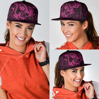 Pink Black Aloha Hawaii Snapback Cap Polynesian Shark Tattoo With Plumeria LT14 - Polynesian Pride