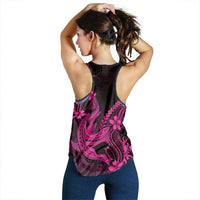 Pink Black Aloha Hawaii Women Racerback Tank Polynesian Shark Tattoo With Plumeria LT14 - Polynesian Pride